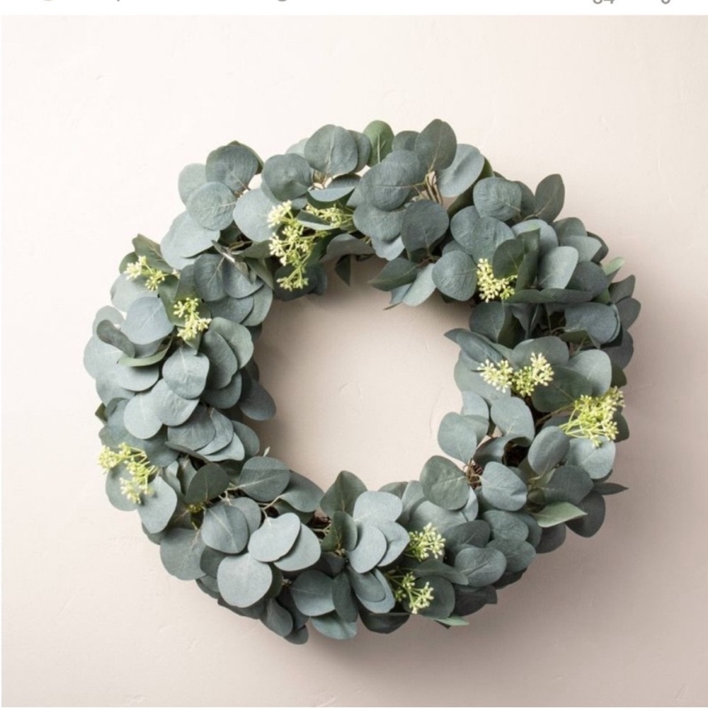 20" Faux Seeded Eucalyptus with Berry Wreath - Hearth & Hand with Magnol…